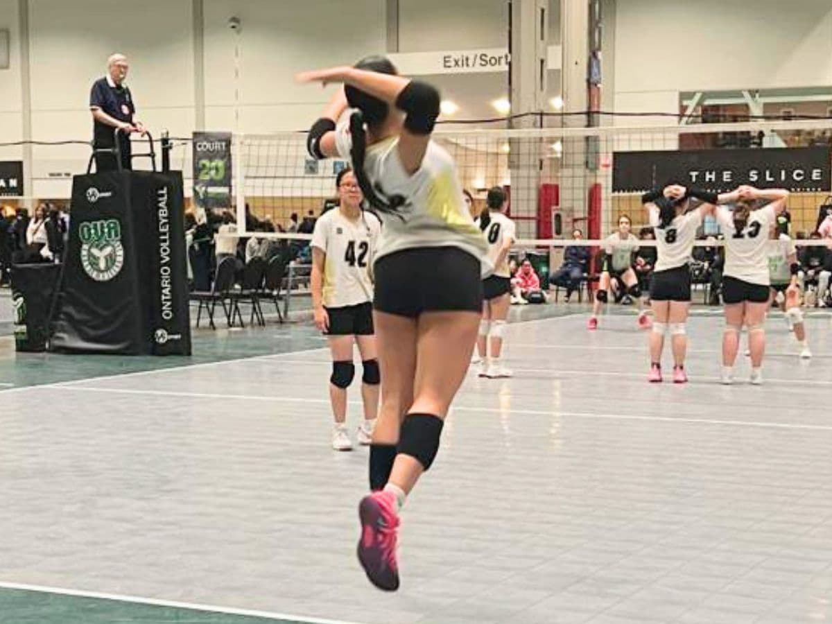 Athlete playing volleyball
